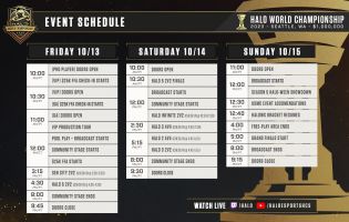 Här är schemat för Halo World Championship, som börjar idag